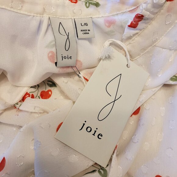 Joie Cherry Swiss Dot Smocked Short Sleeve Top - Picture 3 of 5